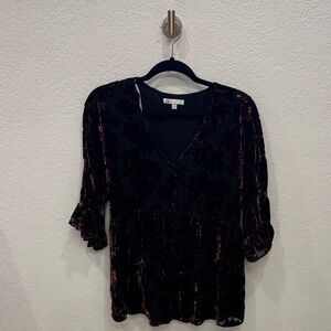 DR2 Black and Pink Floral Blouse